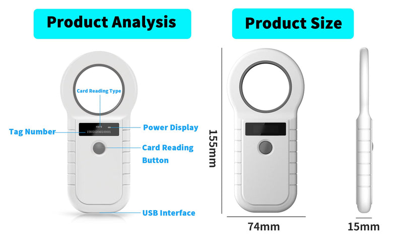 Black Pet Microchip Reader - PawsPlanet Australia