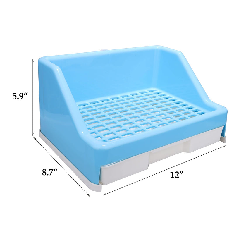 RUBYHOME Rabbit Litter Box with Drawer,Potty Trainer Corner Toilet Litter Bedding Box Bigger Pet Pan for Adult Guinea Pigs, Rabbits, Chinchilla, Galesaur, Ferret, Small Animals, 12 Inches (Blue) Blue - PawsPlanet Australia