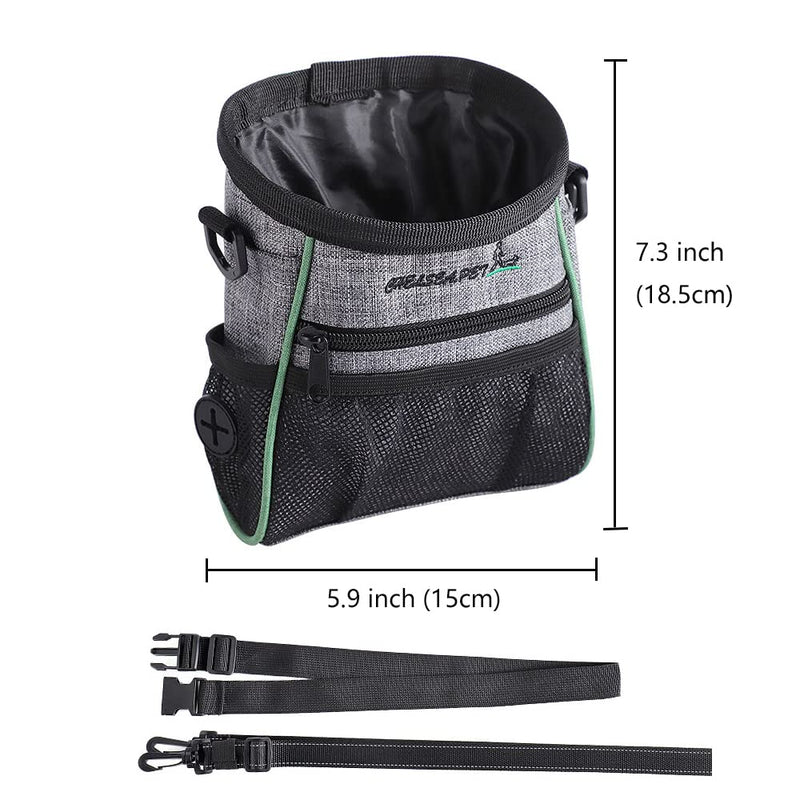 Acecy Dog Treat Pouch, Dog Walking Bag, Puppy Training Bag with Built-In Poo Waste Bags Dispenser, Adjustable Waist & Belt to Wear Outdoor Use - PawsPlanet Australia