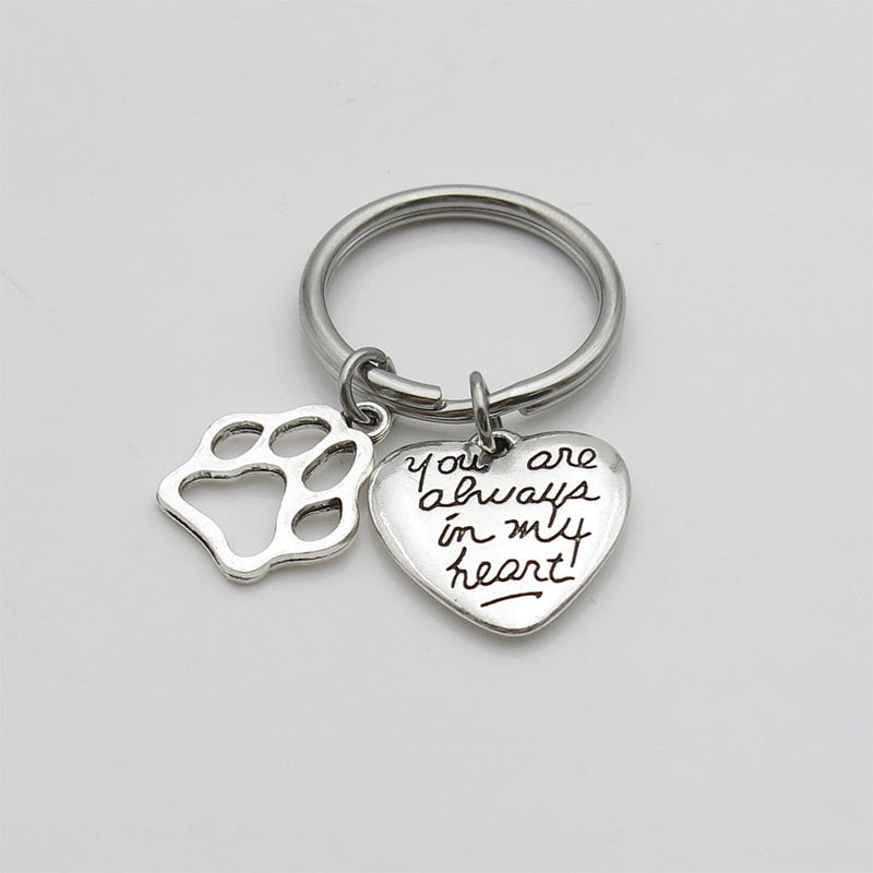 [Australia] - Pet Dog Memorial Keychain You are Always in My Heart Memorial Keychain Pet Sympathy Gift 