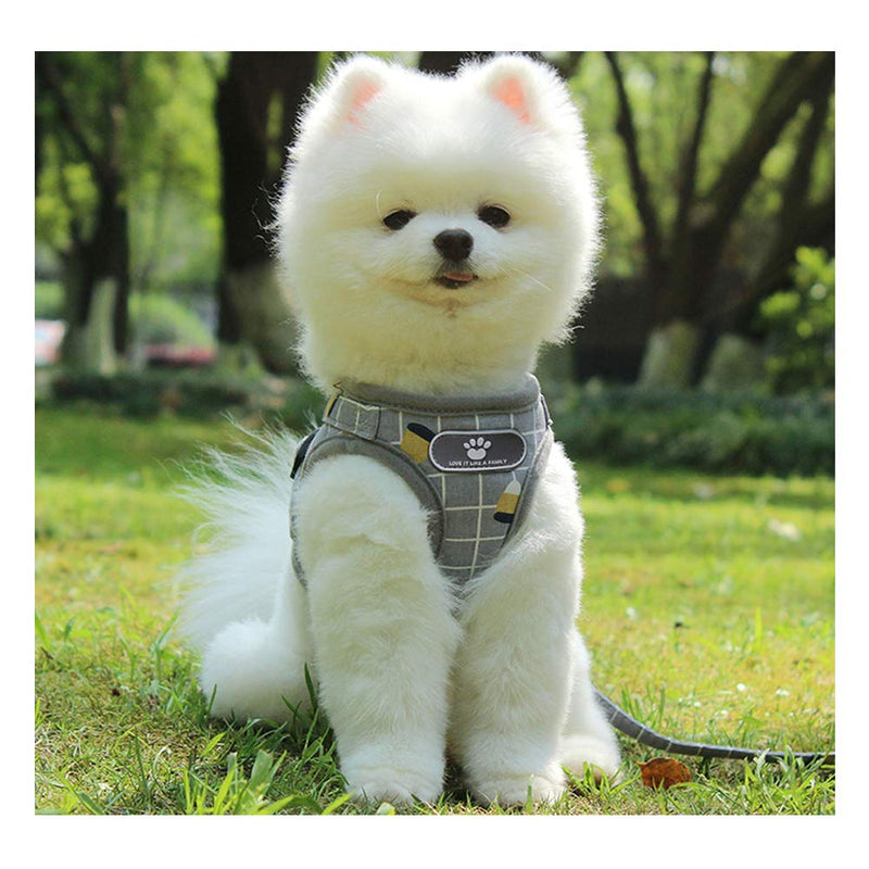 [Australia] - Kismaple Dog Cat Breathable Soft Mesh Reflective Harness and Leash Set Puppy Small Medium Dogs Vest Chest Harness No Pull No Choke, X-Small, Small, Medium, Large, X-Large XS Chest: 11.4in Khaki 