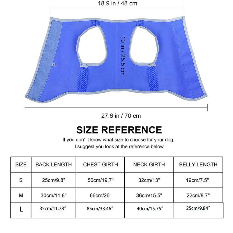 UKCOCO Pet Cooling Vest Jacket, Dog Ice-cooling Harness Coats, Pet Cooler Vest with Magic Tape for Puppies Dogs - Size M (Blue) - PawsPlanet Australia