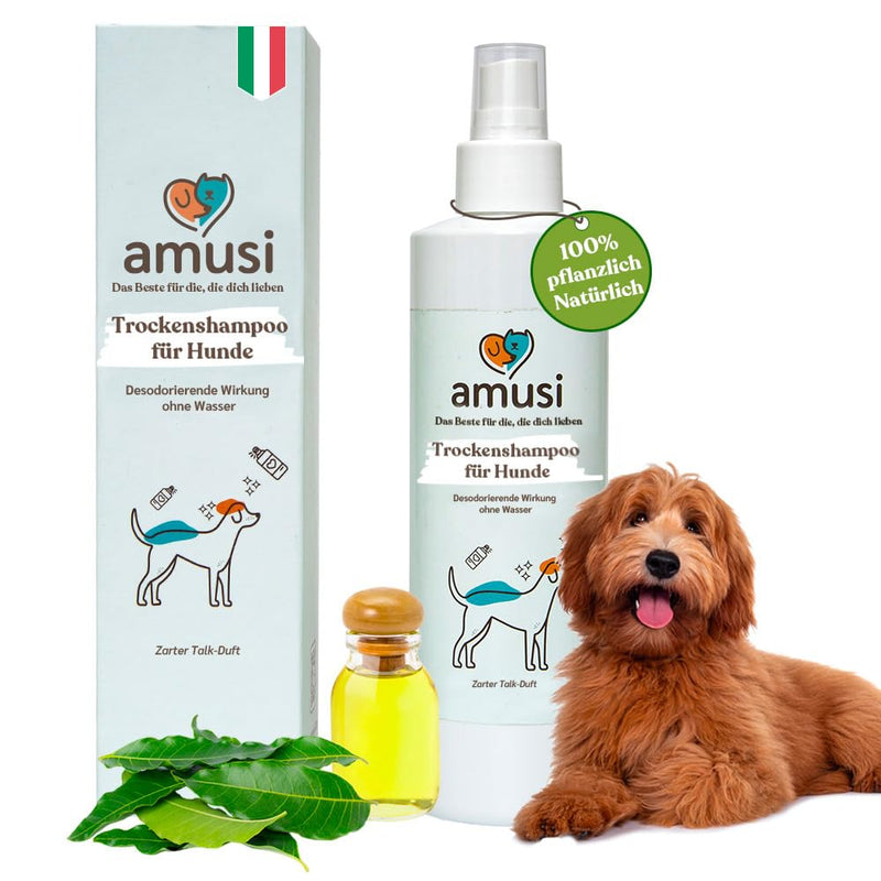 amusi dry shampoo for dogs 250 ml Made in Italy, shampoo for dogs in spray without rinsing, hypoallergenic - PawsPlanet Australia
