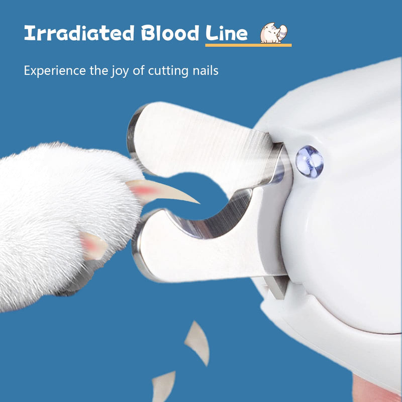 MZFANG Claw Scissors for Cats Nail Clippers Pet Cat Nail Cutter Nail Scissors Cat Claw Cutter with LED Light and Nail File Professional Claw Care Cutter for Dogs - PawsPlanet Australia