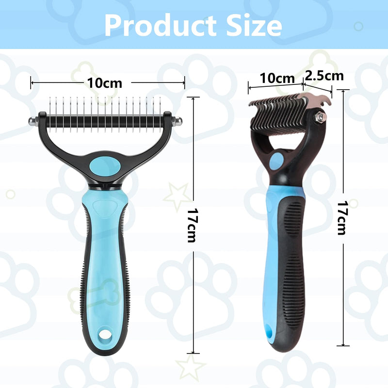 Lithyc Pet Brush - Skin-Friendly Dog Brush Long Hair - Dog Brush Undercoat Applicable to Short, Medium and Long Haired Cats and Dogs (Blue) - PawsPlanet Australia
