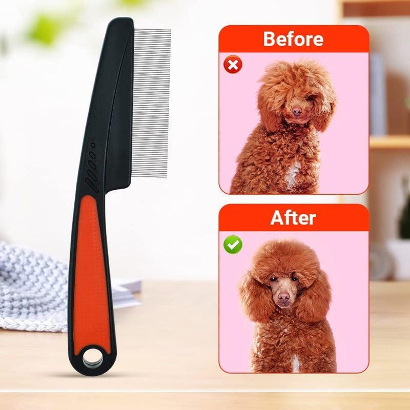 2-piece flea comb for cats, flea comb, flea comb for dogs, lice comb, flea comb, cat comb, pet comb, professional flea comb, stainless steel lice comb, dust comb for cats and dogs - PawsPlanet Australia