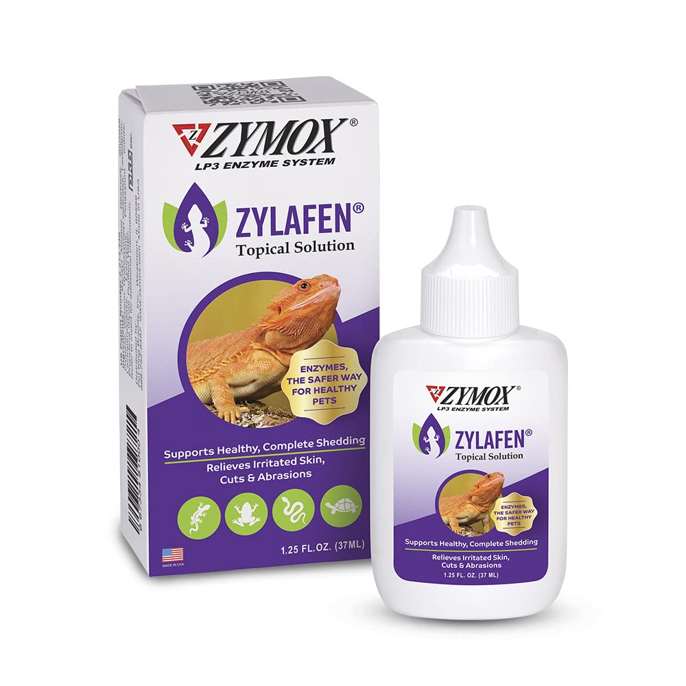 Zymox Zylafen Topical Solution for Reptiles, 1.25 oz. – Supports Healthy, Complete Shedding for Lizards, Snakes, Turtles & Frogs – Soothes Irritated Skin: Abrasions, Wounds, & Abnormal Shedding - PawsPlanet Australia