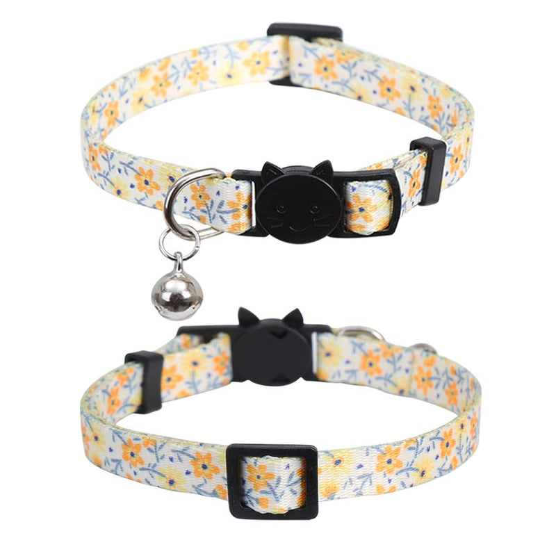 Lamphyface 3 Pack Cat Collar Floral with Bell Breakaway Adjustable Flower for Cats Kitten - PawsPlanet Australia