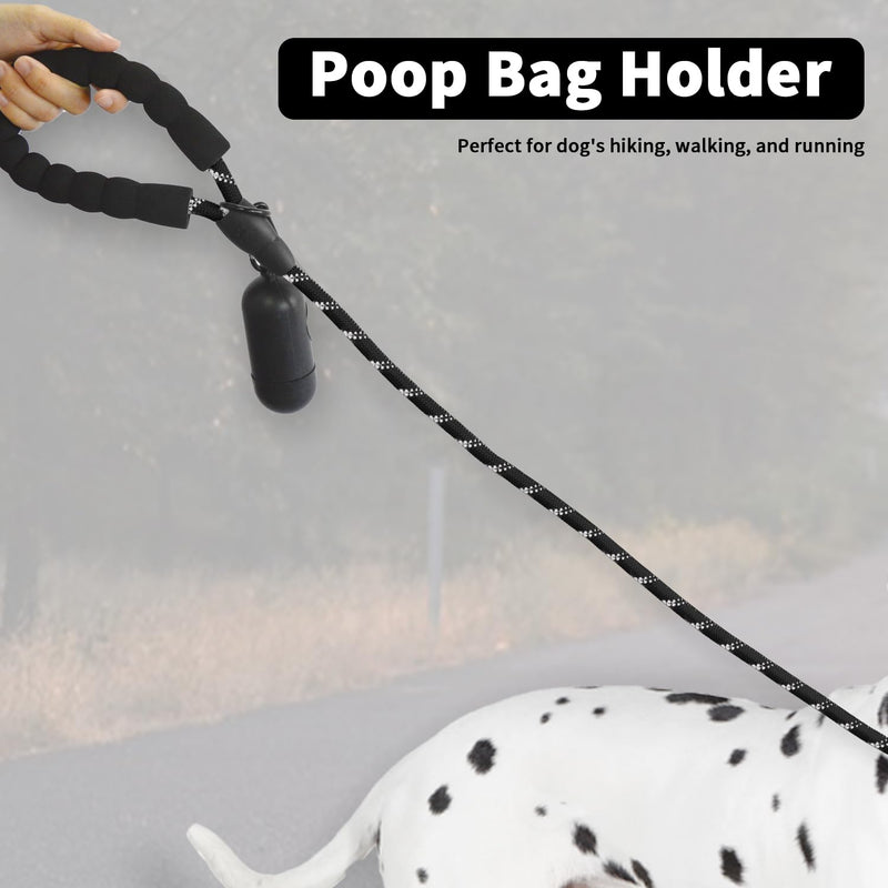 NESTROAD Rope Dog Leash Heavy Duty,Add a Movable Sponge for Easy Control,Reflective Threads Dog Leashes with Comfortable Handle for Medium Large Dogs Walking with Poop Bags and Dispenser(5FT,Black) 1 Pack Climbing Rope Black - PawsPlanet Australia