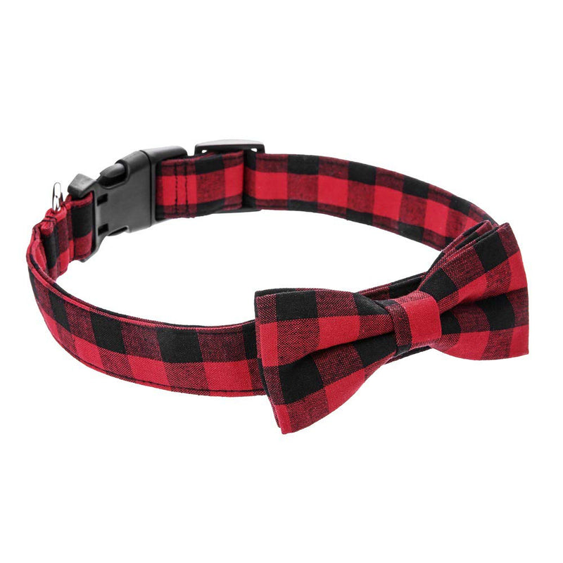 [Australia] - Love Dream Dog Collar with Bowtie, Soft and Comfortable Breakaway Plaid Dog Collar with Cute Bow Tie for Small Medium Large Dogs 