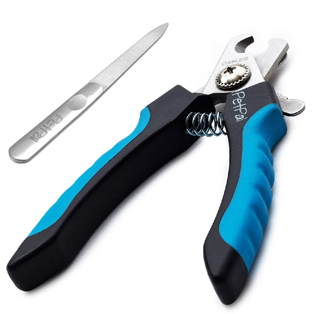 PetPäl professional claw scissors for dogs and cats in pet salon quality - claw trimmer, claw care for at home - claw care is easy and safe at home thanks to the spacer - safety guard file + claw scissors L - PawsPlanet Australia