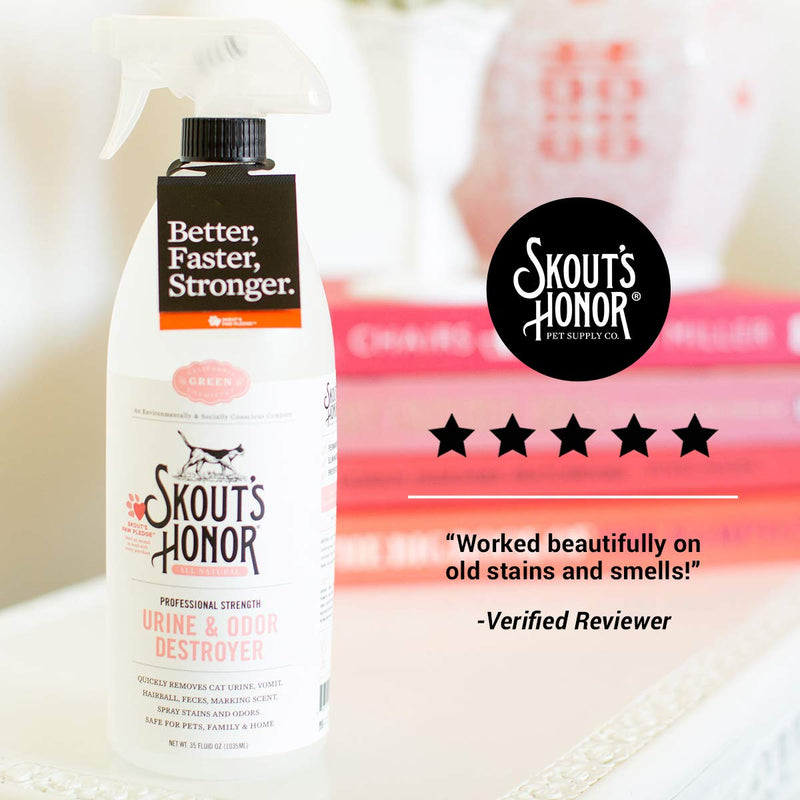 [Australia] - Skout’s Honor: Urine and Odor Destroyer - Remove Stains & Odors, Quickly Eliminate Cat Urine, Vomit & Hairballs, Marking scent - All Natural Professional Strength 