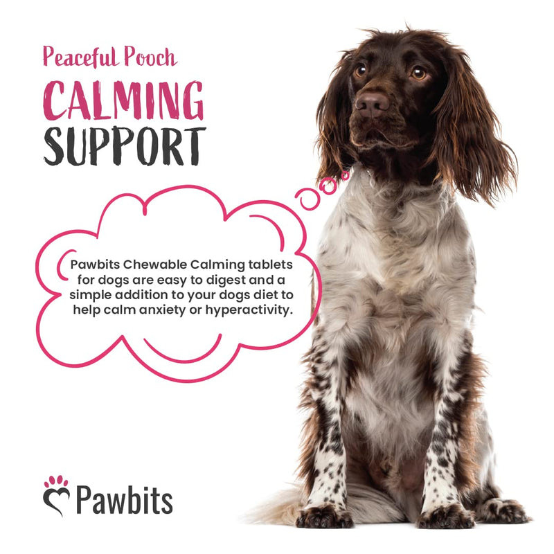 Pawbits 120 Chicken Flavour Chewable Calming Tablet for Dogs - Calming Supplements for Anxious, Nervous, Hyperactive and Stressed Pets with Vitamin B1 - PawsPlanet Australia