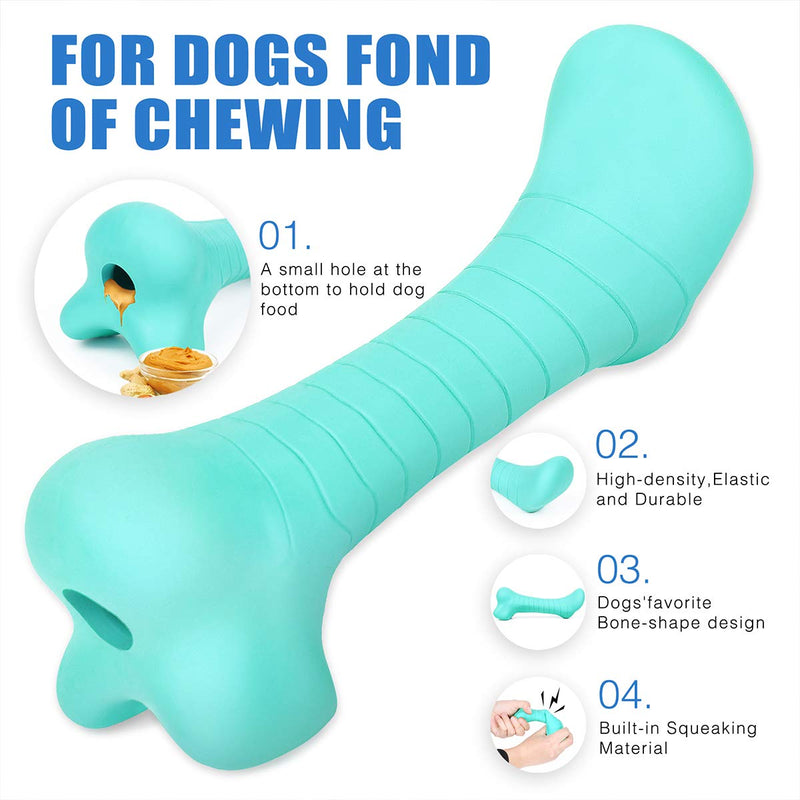 Amai Peto Dog Chew Toys for Aggressive Chewers, Durable Tough Toys for Large Dog, Indestructible Natural Rubber Stick Dog Toys, Non-Toxic Interactive Squeaky Toys for Puppy Mint Green - PawsPlanet Australia