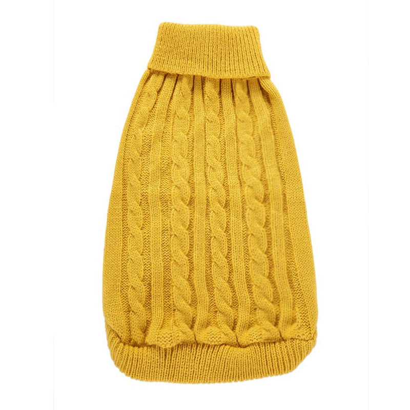 Small Dog Sweater, Warm Pet Sweater, Cute Knitted Classic Dog Sweaters for Small Dogs Girls Boys, Cat Sweater Dog Sweatshirt Clothes Coat Apparel for Small Dog Puppy Kitten Cat (X-Small, Yellow) X-Small - PawsPlanet Australia