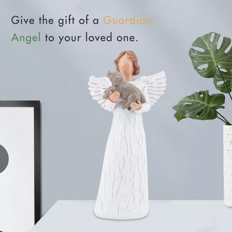 ACTLATI Angel Figurine of Friendship, Dog Memorials, Pet Loss Gifts, Passed Away Dog Gifts, Remembrance Gifts for Grieving Pet Owners, Hand Carved Praying Angel Sculpture - PawsPlanet Australia