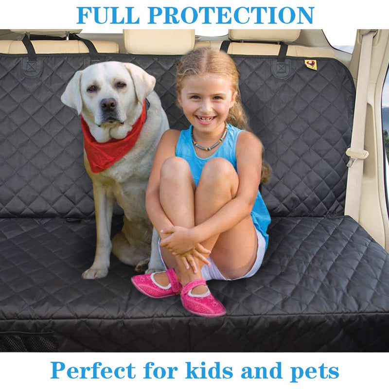 [Australia] - Bark Lover Deluxe Dog Seat Cover for Back Seat - More Durable & Waterproof Backseat Protector, High Heat Resistant and Nonslip Back Seat Cover for Dogs Kids, Universal Size Fits Cars, Trucks, SUVs Black 