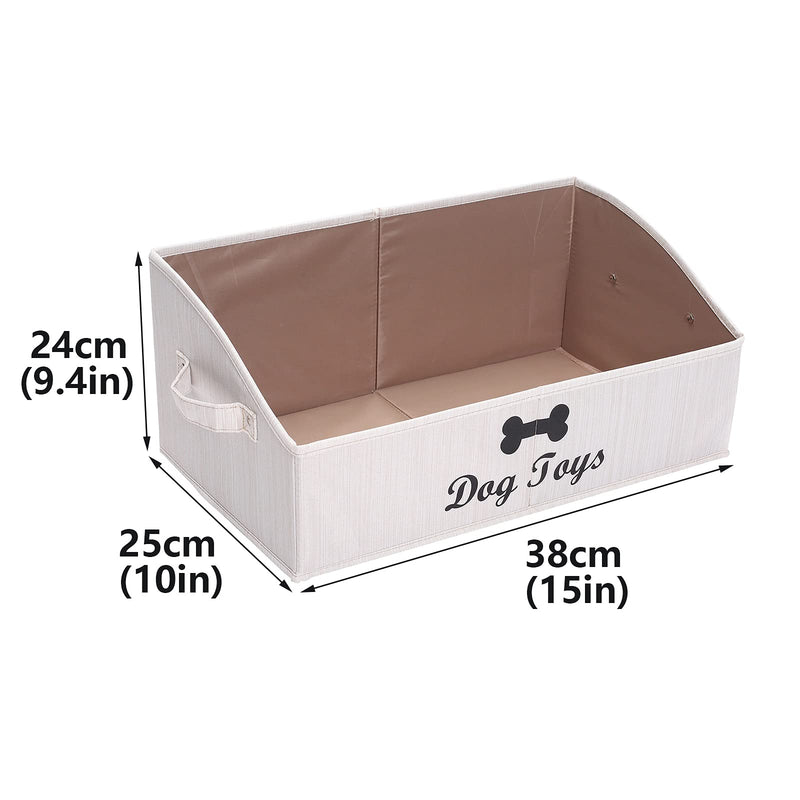 Xbopetda Large Dog Toys Storage Bins - Foldable Fabric Trapezoid Organizer Boxes with Handles, Collapsible Basket Dog Toys, Dog Apparel & Accessories-DOG-Beige Beige - PawsPlanet Australia