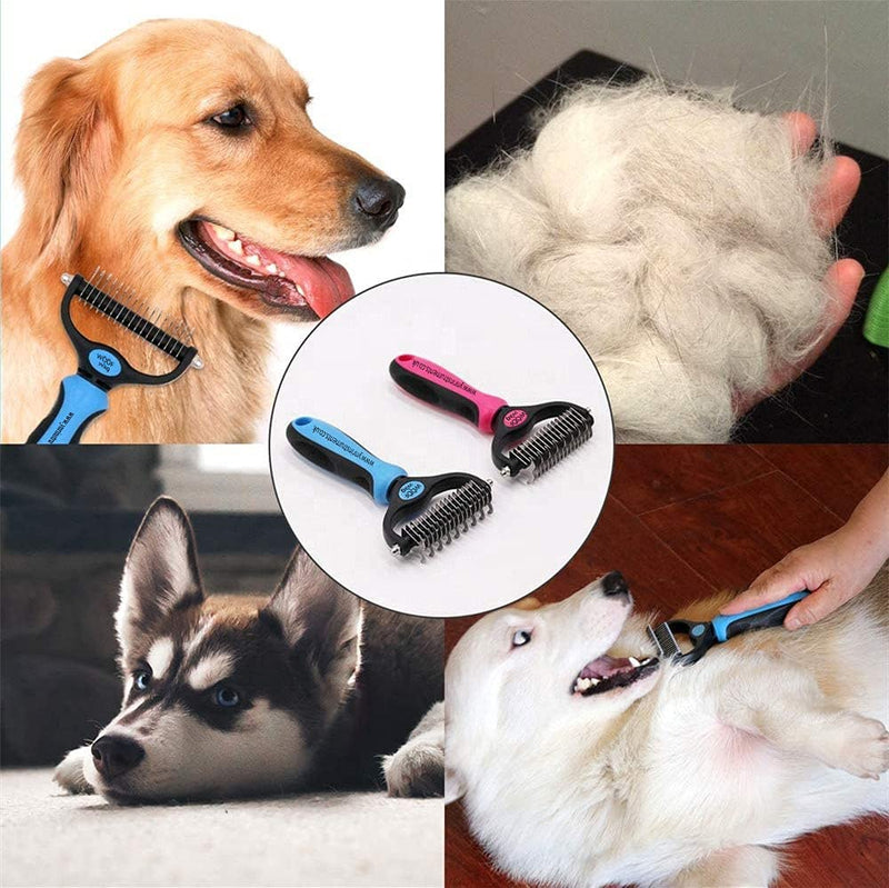 Pet Cat Dog Horses Hair Fur Shedding Trimmer Grooming Dematting Rake Deshedding Comb Brush Tool Kit - PawsPlanet Australia