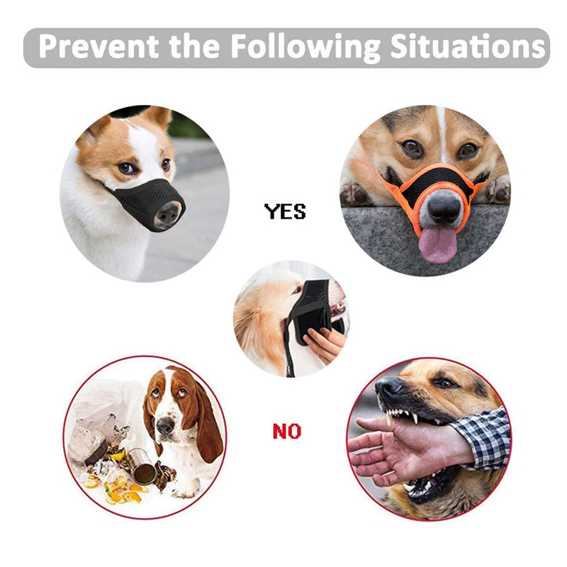 WAYA Breathable Muzzle, mesh Breathable and Adjustable Strap for Small and Medium Sized Dogs, Anti-bite and Barking Black - PawsPlanet Australia