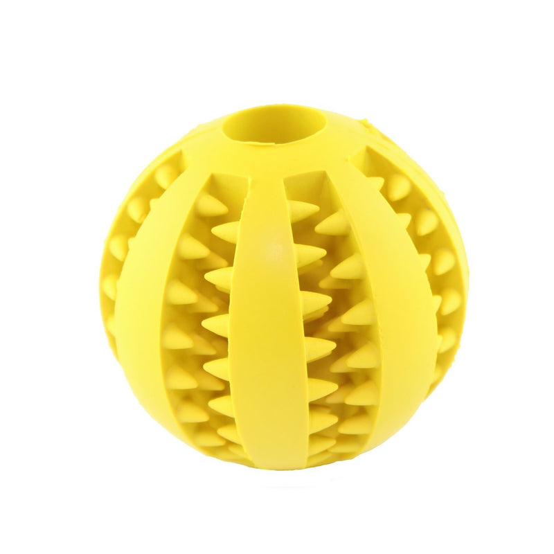 XiaoRui Pet natural rubber chewing ball, dog interactive training toy ball, safe and non-toxic cleaning ball 7 cm.(yellow) Yellow - PawsPlanet Australia