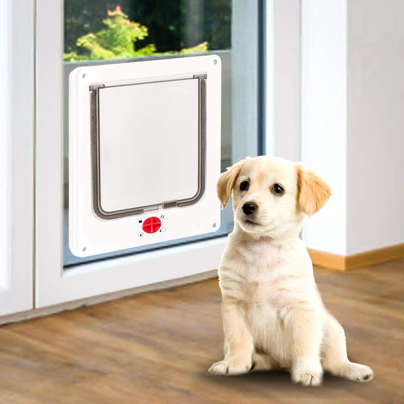 YFOX Pet door, internal pet folding board, cat door and dog door with four locking options, used in wood, PVC, weatherproof. Suitable for pets under 15 pounds - PawsPlanet Australia