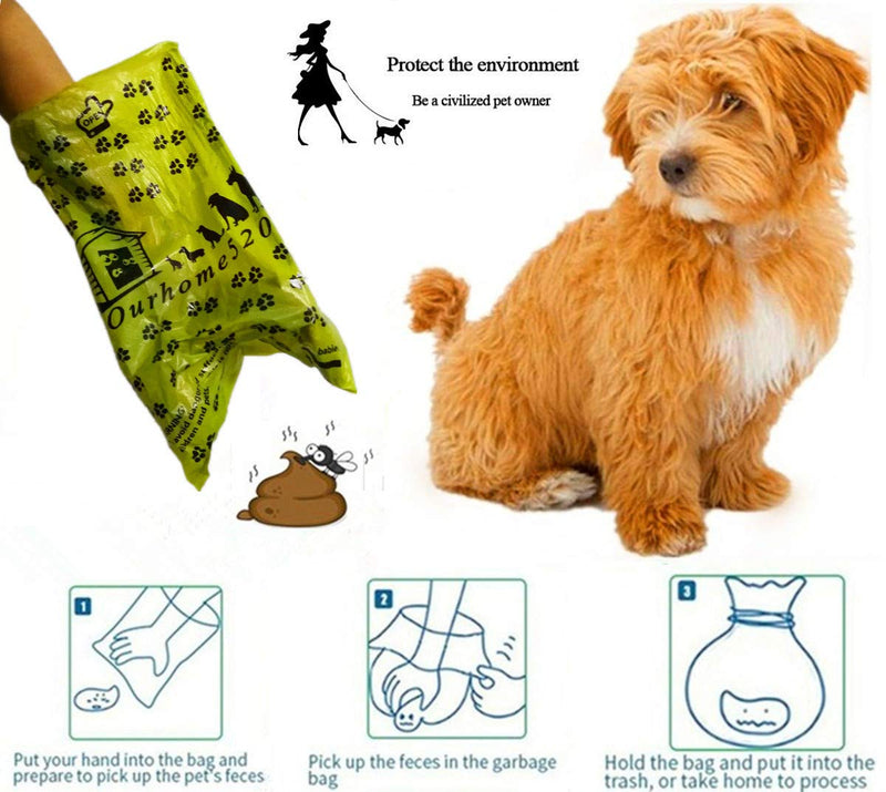 [Australia] - Ourhome520 Compostable Biodegradable Dog Poop Bag, Refill Rolls, Leak-Proof Pet Waste Bags, Earth Friendly, Easy Tear-Off, EPI Technology, Environment-Friendly Durable, Cat Litter Bag 9 Rolls / 135 Count 