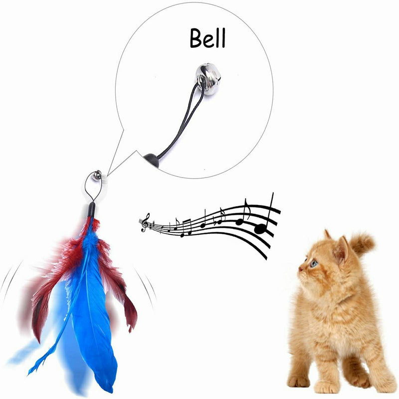 Cat Toys Cat Feather Toys Interactive 10 Piece Toy Set with Retractable Teaser Wands and Feather Worm Toys with Bells for Indoor Cat and Kitten Catcher (10PACK) 10PACK - PawsPlanet Australia