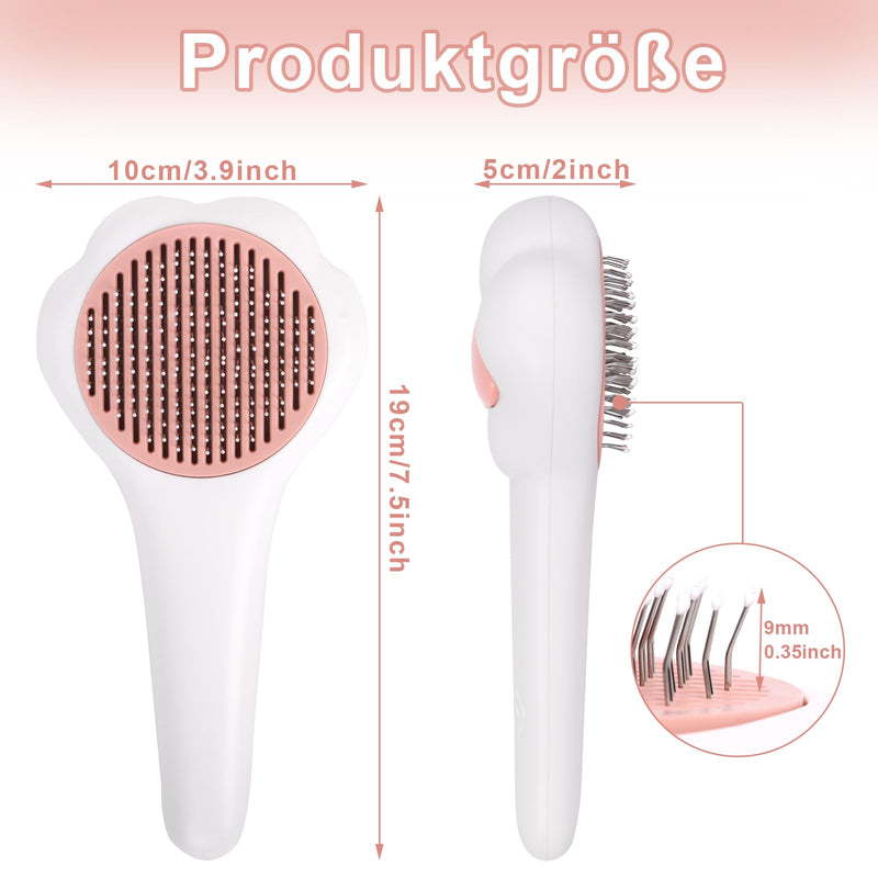 Lollanda Cat Brush Dog Brush, Self-Cleaning Dog Cat Brush for Long Hair/Short Hair, Cat Brush with Massage Particles, Pet Brush for Pet Grooming, Massage, Grooming, Loose Fur - PawsPlanet Australia