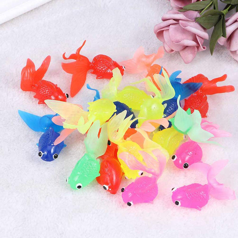 [Australia] - Amosfun 50 Pcs Goldfish Toy Soft Rubber Goldfish Simulation Fish Tank Decoration Fake Fish Toy 