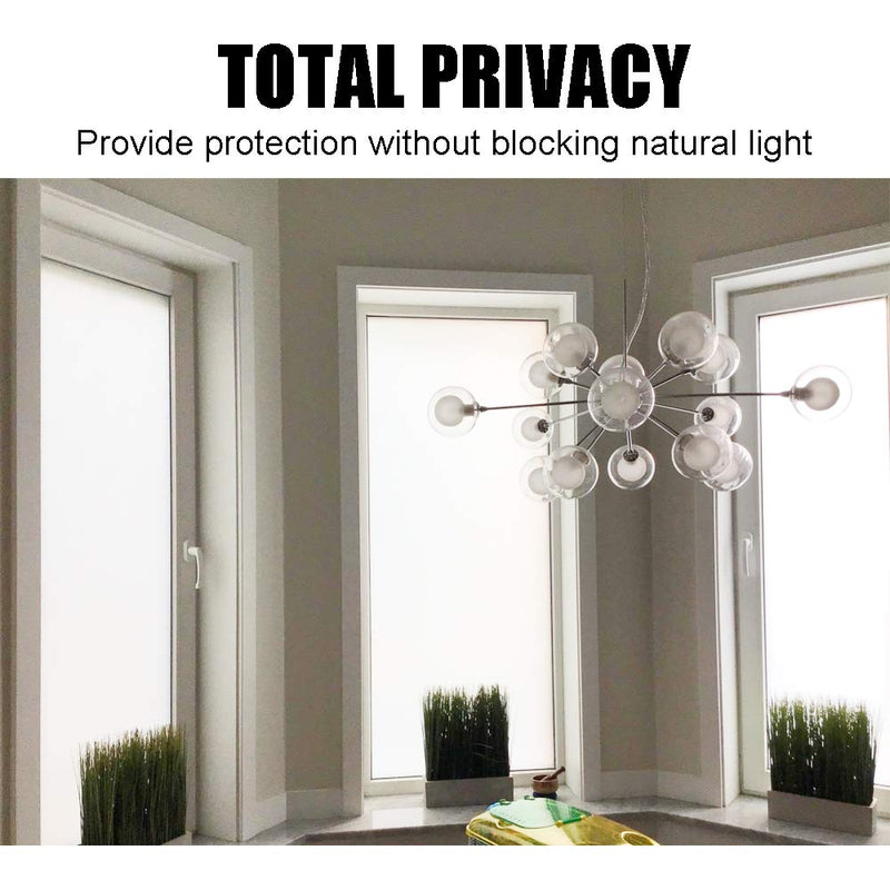 Privacy Window Films, Opaque Frosted Glass Tint Static Cling Treatment Protects Home Security Without Blocking Daylight - Heat Control, UV Prevention, Easy Removal (Matte White, 17.7x78.7 Inches) Matte White - PawsPlanet Australia