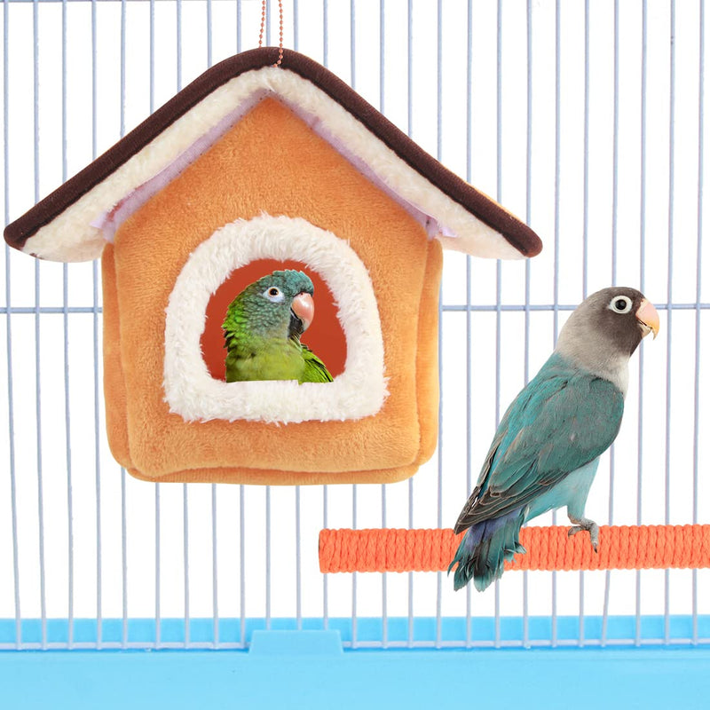 BundleMall Bird Hanging House Hammock Cozy Nest Parrot Hiding House Perches Standing Pole Bird Cage Accessories for Cockatiel Parakeet (Set-A) Set-A - PawsPlanet Australia