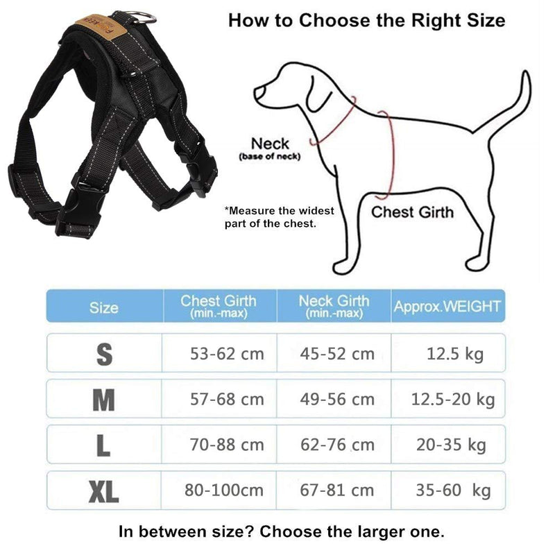 FUNKEEN PET HOUSE No Pull Dog Harness Adjustable Soft Padded Dog Vest Harnesses Chest Strap for Outdoor Walking Training Assistance (S, Black) S - PawsPlanet Australia