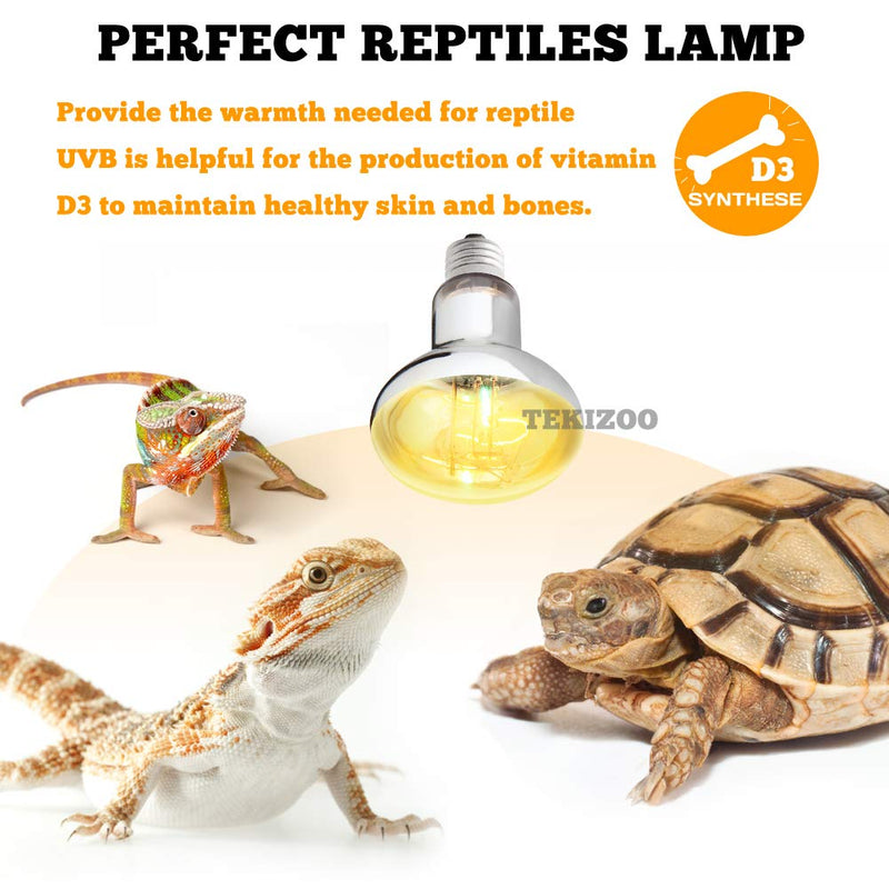 TEKIZOO UVA UVB Sun Lamp High Intensity Self-Ballasted Heat Basking Lamp/Light/Bulb for Reptile and Amphibian (125W) - PawsPlanet Australia