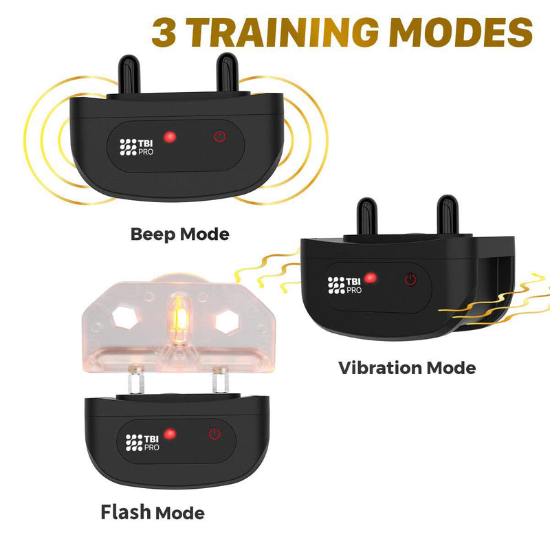 [Australia] - TBI Pro Dog Training Collar with Remote - Shock Collar for Dogs Range 1600 feet, Vibration Control, Rechargeable Bark E-Collar - IPX7 Waterproof for Small, Medium, Large Dogs, All Breeds 