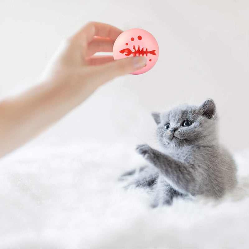 [Australia] - 3 Pack Pet Cat Ball Toys, Interactive Cat Toy, Cat Toys Balls with Flash Light Ball, Catnip Ball, Interactive Kitten Exercise Bell Ball, Blue, Pink & White Complete Gift Set Party Bundle 