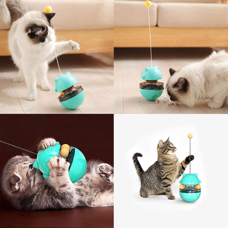 NA Interactive Cat Tumbler Toys, Cat Food Dispensing Toys Slow Feeder for All Cats, Turntable Cat Toy for Training Exercise Increases IQ and Mental Stimulation - PawsPlanet Australia