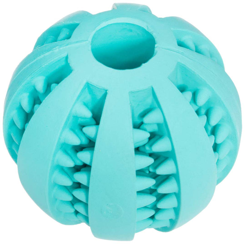 Trixie, dog, Denta Fun Ball, natural rubber with mint flavor, all breed sizes, 7 cm turquoise / without rope - PawsPlanet Australia