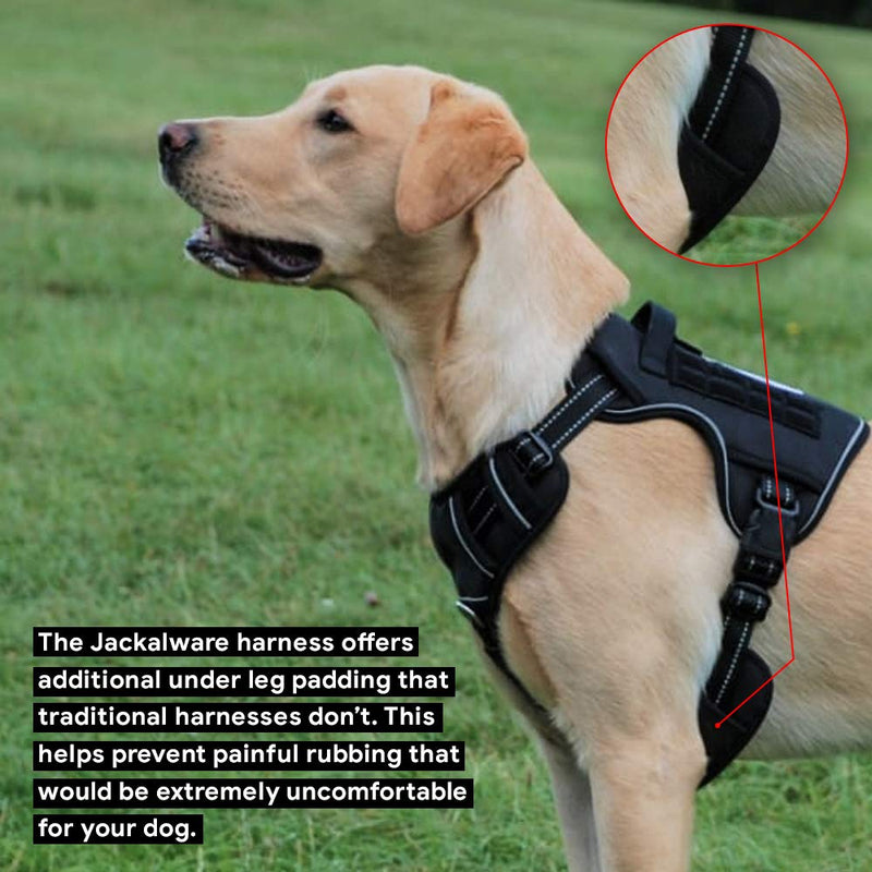 Jackalware Comfort Fit No Pulling Easy Adjustable Reflective Padded Dog Harness Front and Back Clip Training and Everyday wear - from Family owned UK Company (M, Camouflage) M - PawsPlanet Australia