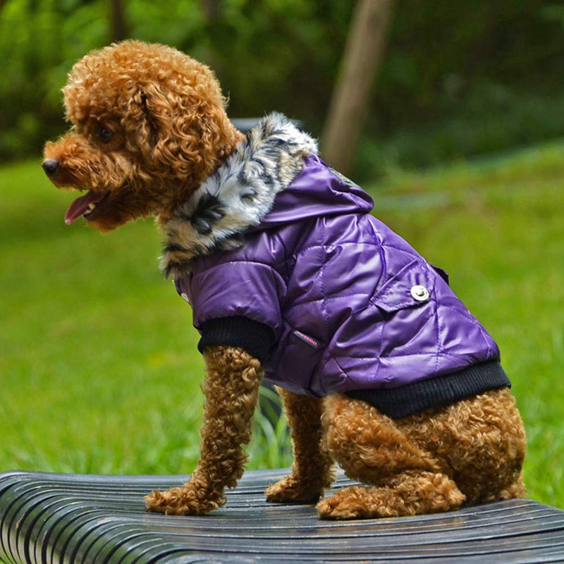 Balai Small Dog Faux Hoodie Thick Jacket Pet Puppy Waterproof Warm Coat Clothes for Small Breed Dog Like Chihuahua L - PawsPlanet Australia