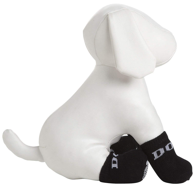 [Australia] - PET Life Fashion Designer Safety Comfortable Pet Dog Socks Shoes w/Rubberized Soles Grips Small Black 