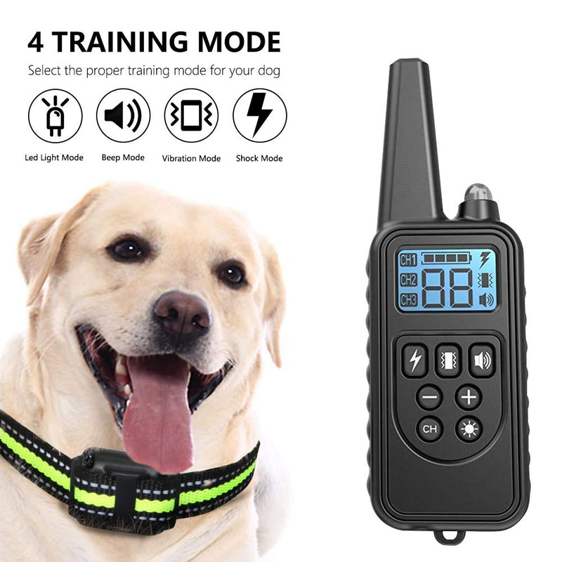 [Australia] - Adubor Dog Training Collar 2 Dogs Rechargeable Dog Shock Collar, 4 Training Modes, Beep, Vibration, Shock and Light, IPX5 Waterproof,Up to 2600Ft Remote Range Black 