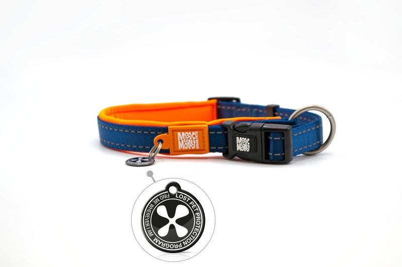 [Australia] - Max & Molly Ultra Comfortable Padded Neoprene Sport Dog Collar with Reflective Stitching and Smart Id Tag Medium Orange 