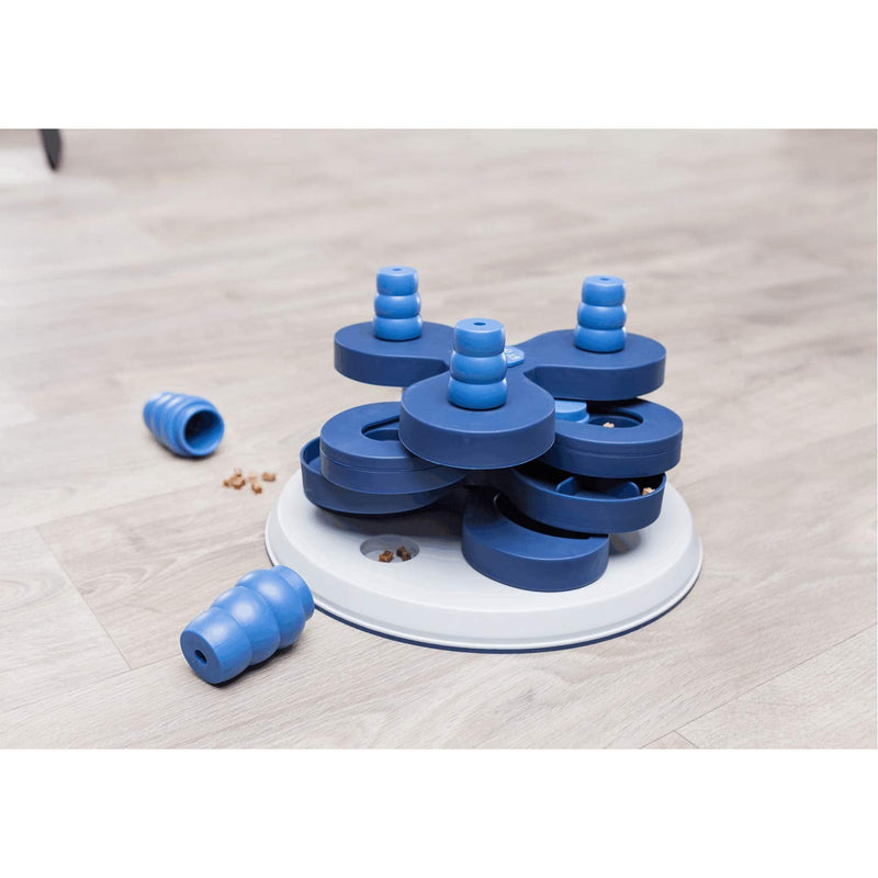 Trixie Dog Activity Flower Tower Strategy Game, Ø 30 x 13 cm, 1125 kg, white/blue - PawsPlanet Australia