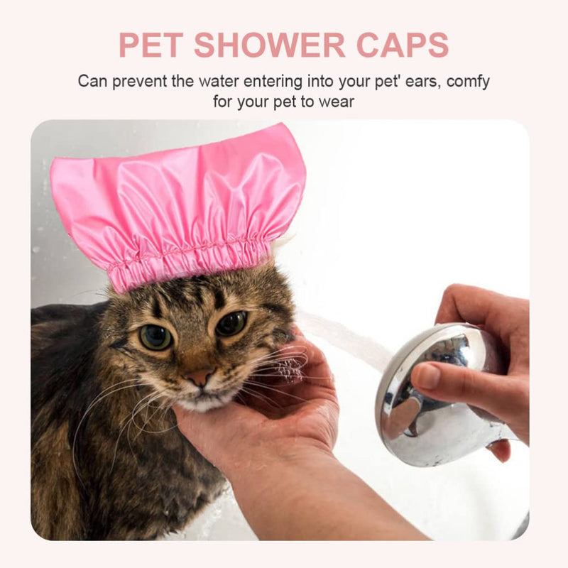 Mipcase Pet Shower Cap Waterproof Hat: Shower Dog Ear Covers Overhanging Pet Bath Ear Protection Shower Cats Ear Drops Guard for Kitten Puppy Small Pets Bath - PawsPlanet Australia