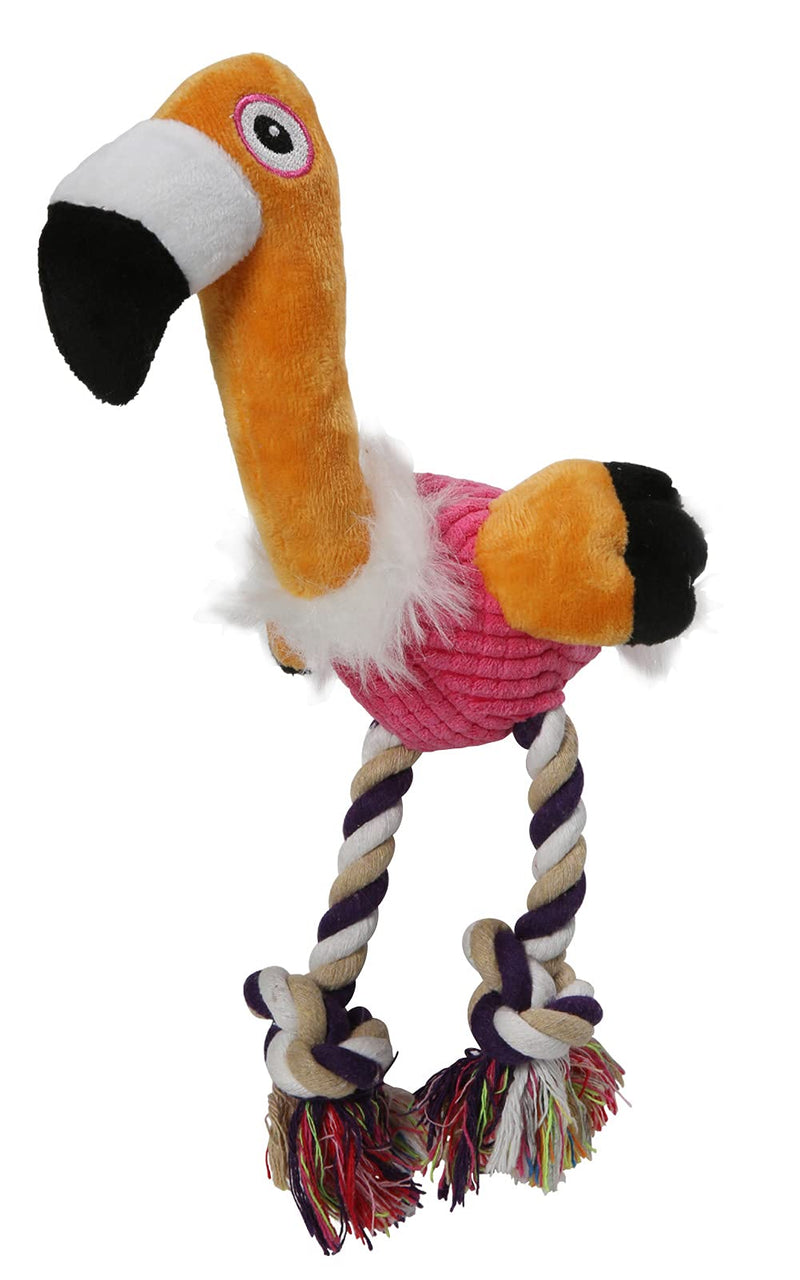 FEIX80 Plush Squeaky Dog Toy , Durable Corduroy Chew Toys , Interactive Stuffed Dog Toy Paper for Boredom ,Cute Shape Dog Toys for Puppy,Small,Medium Breed (Orange Flamingo) Orange Flamingo - PawsPlanet Australia