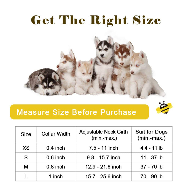 [Australia] - QQPETS Dog Collar Personalized Soft Comfortable Adjustable Collars for Small Medium Large Dogs Outdoor Training Walking Running S Yellow Bee 
