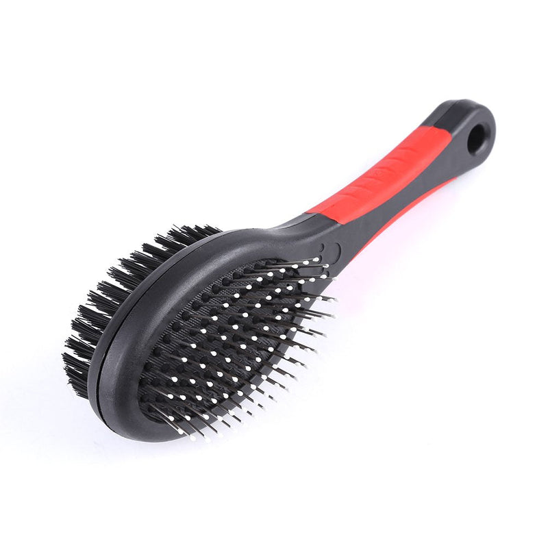 Double-Sided Bristle and Pin Pet Hair Brush Dog Hair Shedding Comb for Grooming & Massaging Dogs Cats(L) L - PawsPlanet Australia