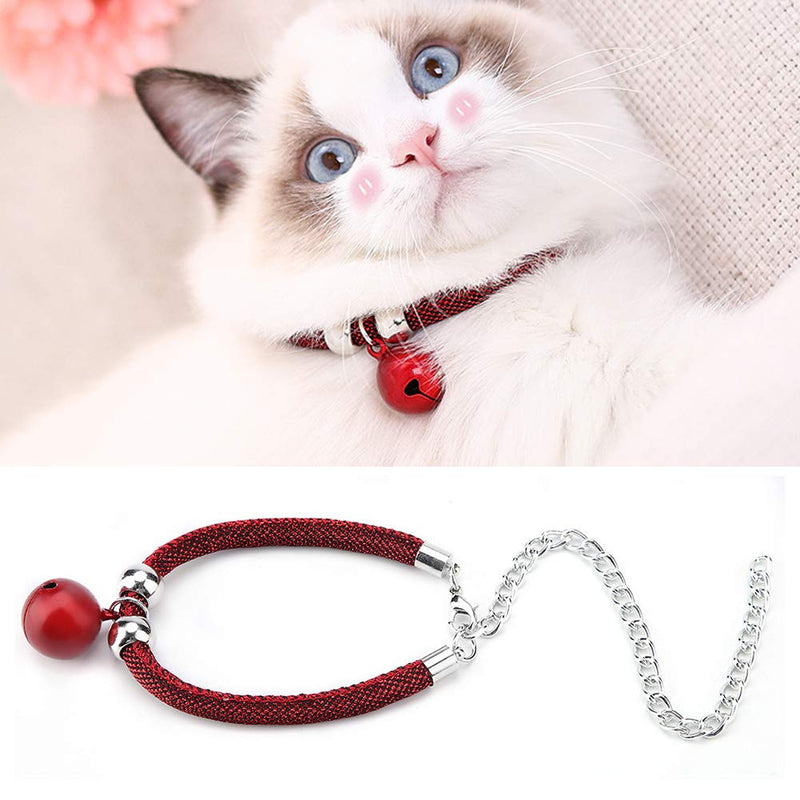 Cat Collar with Bell, Nylon Safe Collars for Cats Kitty Collars Pet Collar Breakaway Cat Collar(red) - PawsPlanet Australia