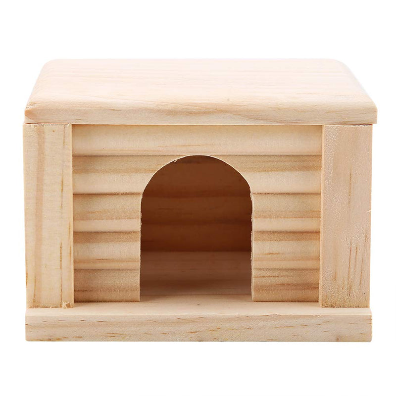 Weikeya Hamster House Wooden Rat Hut Cage Detachable Top Made of Wood Suitable for Small Pet Toys - PawsPlanet Australia
